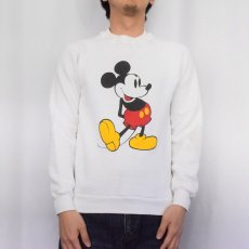 画像2: 80〜90's Disney MICKEY MOUSE USA製 キャラクタープリントラグランスウェット M (2)