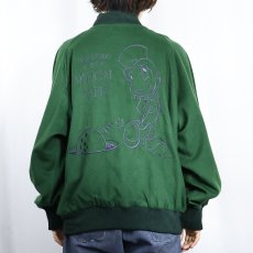画像4: 90's ICEBERG ITALY製 "JIMMINY CRICKET" キャラクター刺繍 ウール×ナイロンジップジャケット XL (4)