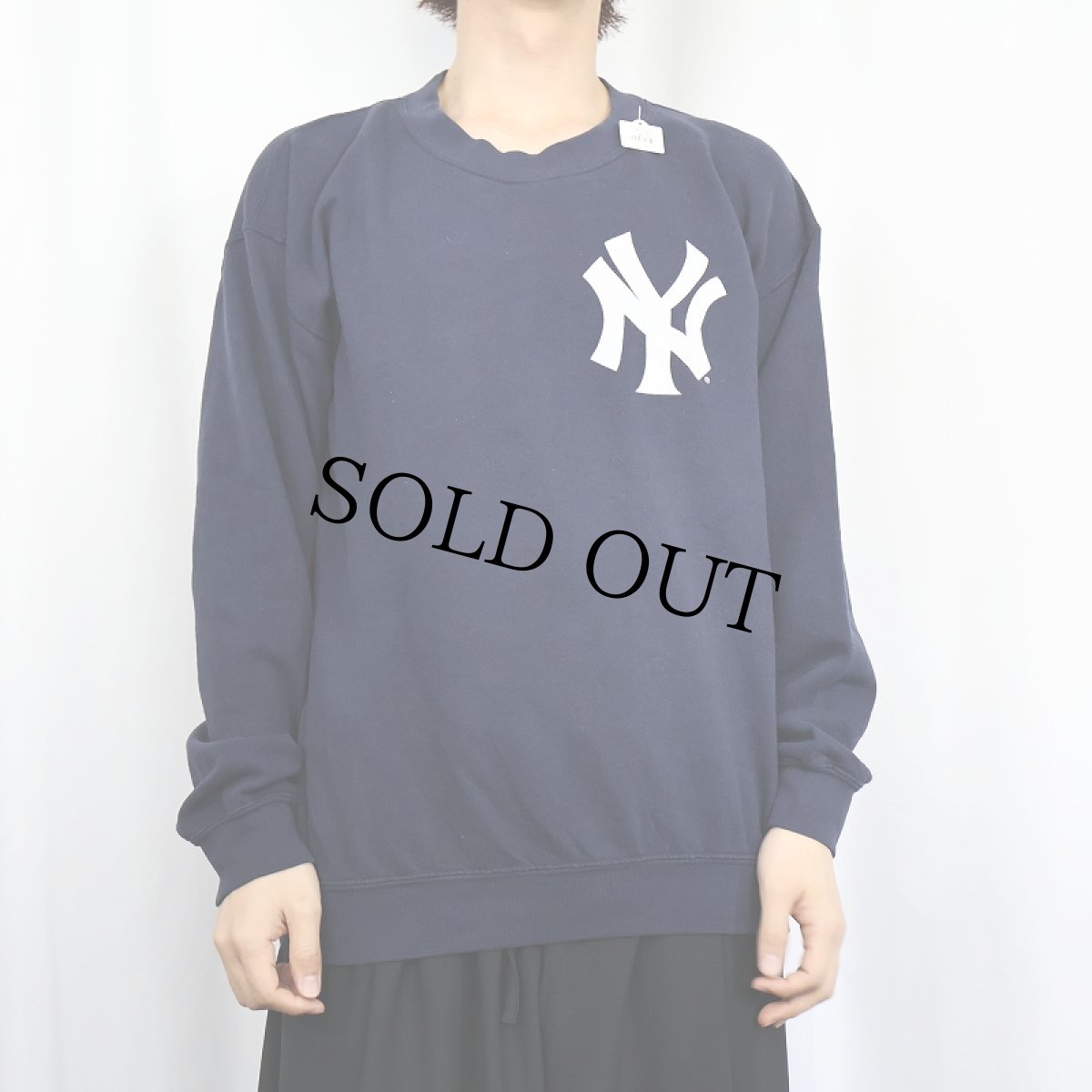 画像2: New York Yankees ロゴプリントスウェット NAVY M (2)