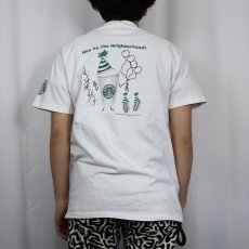 画像4: 2000's STARBUCKS COFFEE "New to the Neighborohood!" プリントTシャツ M (4)