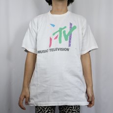 画像2: 90's MTV USA製 ケーブルチャンネル ロゴプリントTシャツ XL (2)