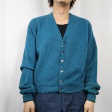 画像2: 60〜70's PURITAN USA製 ウール×モヘアニットカーディガン L (2)