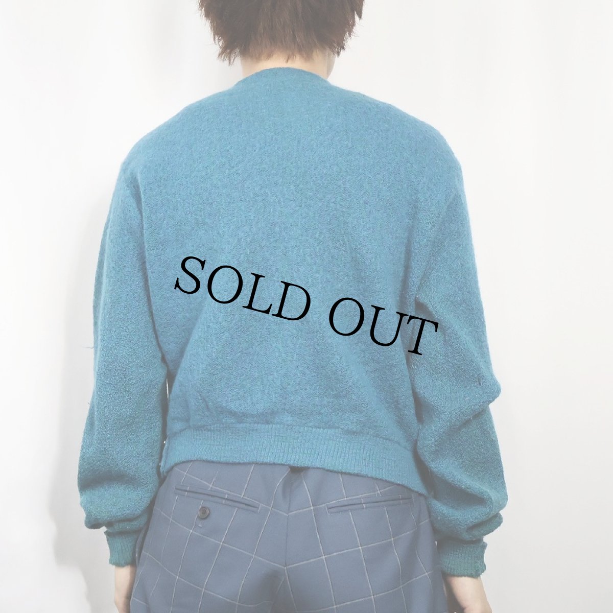 画像3: 60〜70's PURITAN USA製 ウール×モヘアニットカーディガン L (3)