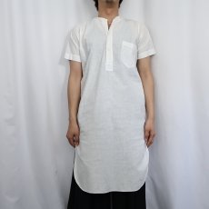 画像2: 〜40's HONOR by J.C.Penney マチ付き ノーカラー コットンプルオーバーシャツ (2)