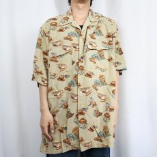 画像2: 90's POLO Ralph Lauren オールオーバーパターン レーヨンアロハシャツ XL (2)