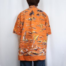 画像3: 90's POLO SPORT Ralph Lauren オールオーバーパターン コットンアロハシャツ XL (3)