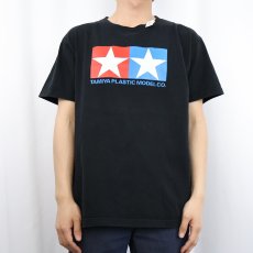 画像2: TAMIYA 模型メーカー ロゴプリントTシャツ BLACK XL (2)