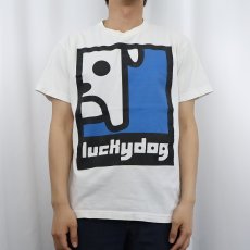画像2: USA製 "luckydog" 犬プリントTシャツ M (2)