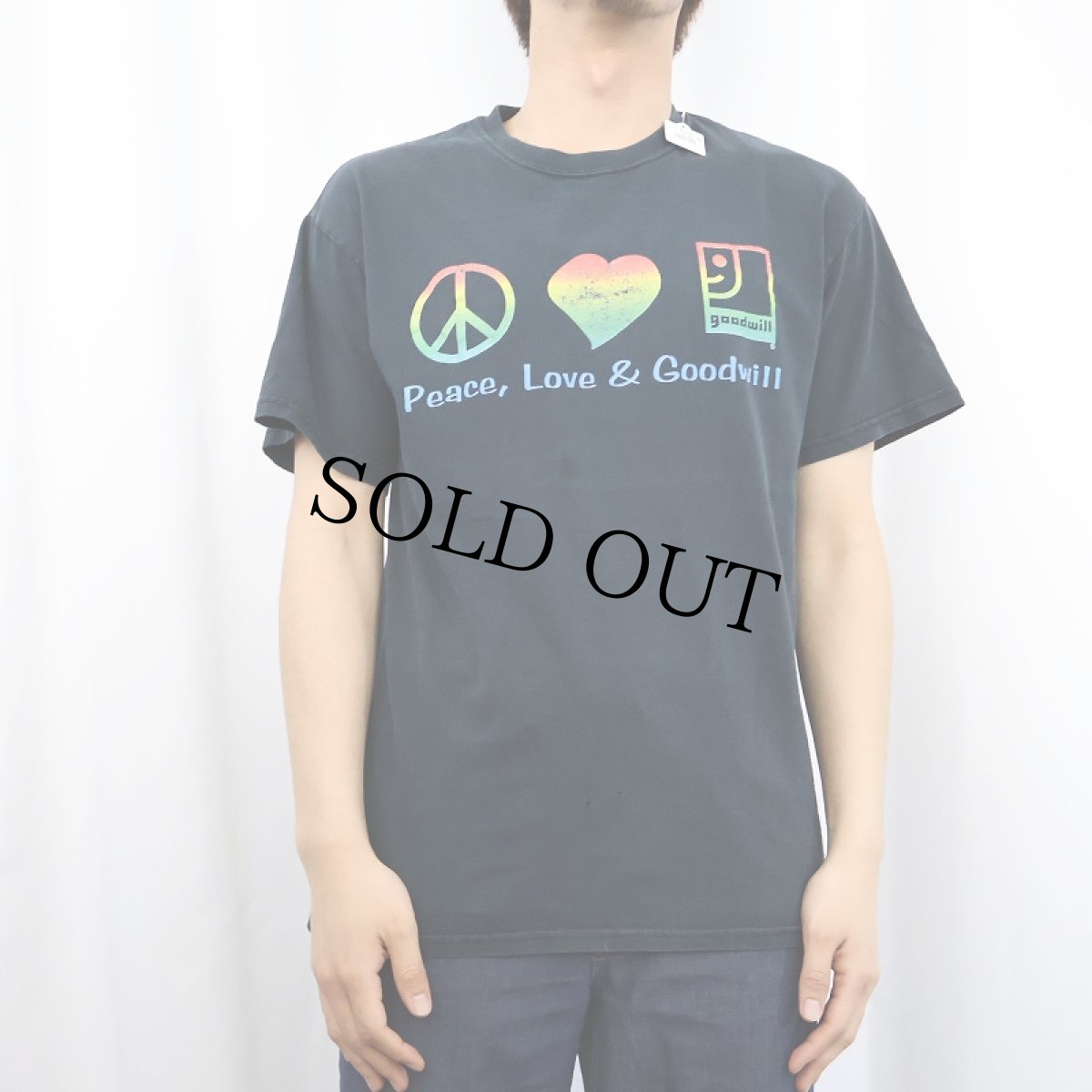 画像2: Goodwill Industries "Peace, Love & Goodwill" 非営利団体プリントTシャツ M (2)