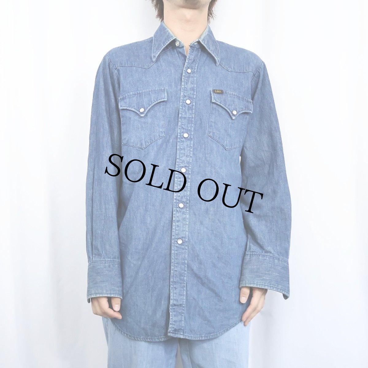 画像2: 70's Lee USA製 デニムウエスタンシャツ (2)