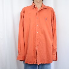 画像2: Ralph Lauren "BLAKE" ロゴ刺繍 コットンボタンダウンシャツ L (2)