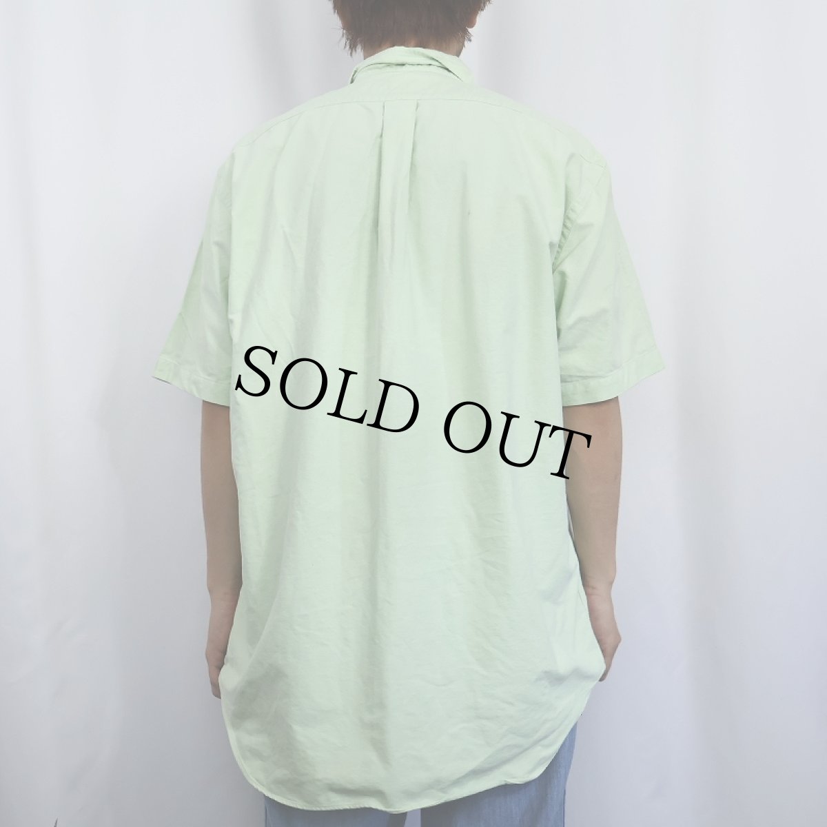 画像3: Ralph Lauren "CLASSIC FIT" ロゴ刺繍 コットンボタンダウンシャツ L (3)