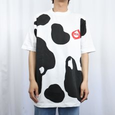 画像2: 90's REAL USA製 乳製品メーカー 牛柄 大判プリントTシャツ XL (2)