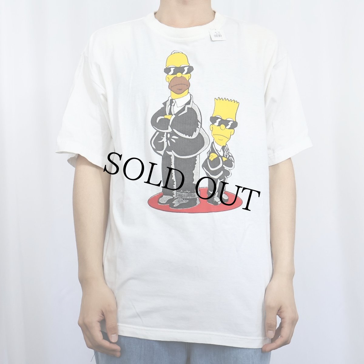 画像2: THE SIMPSONS "MIB" キャラクターパロディプリントTシャツ (2)