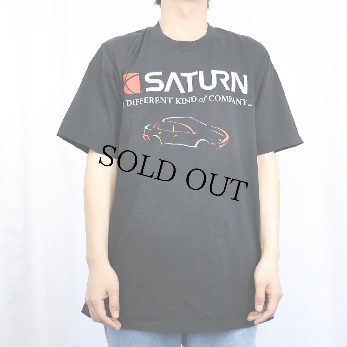 画像3: 90's SATURN USA製 企業ロゴプリントTシャツ BLACK XL (3)