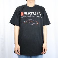 画像3: 90's SATURN USA製 企業ロゴプリントTシャツ BLACK XL (3)