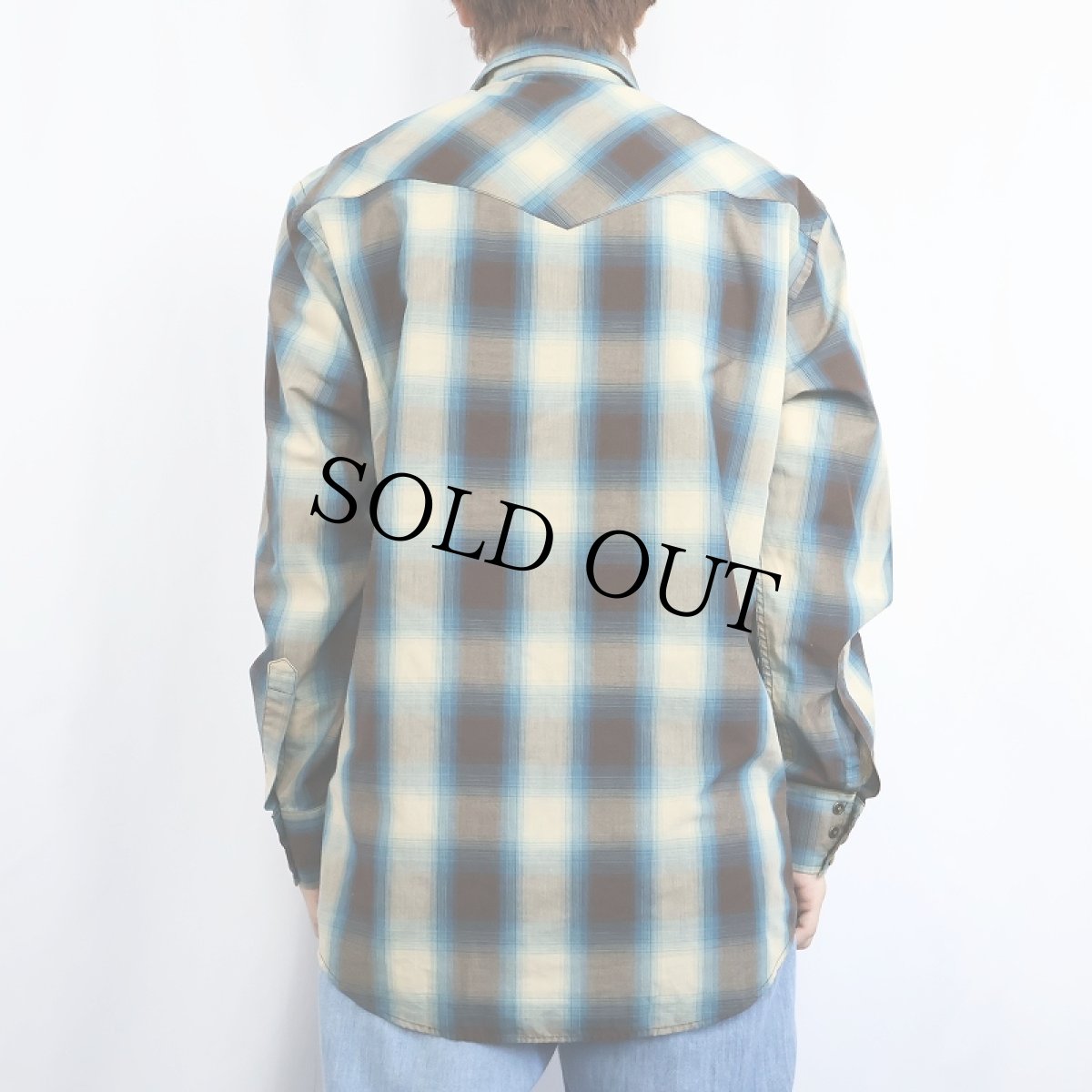 画像3: PENDLETON オンブレーチェック柄 コットン×ポリエステル ウエスタンシャツ M (3)