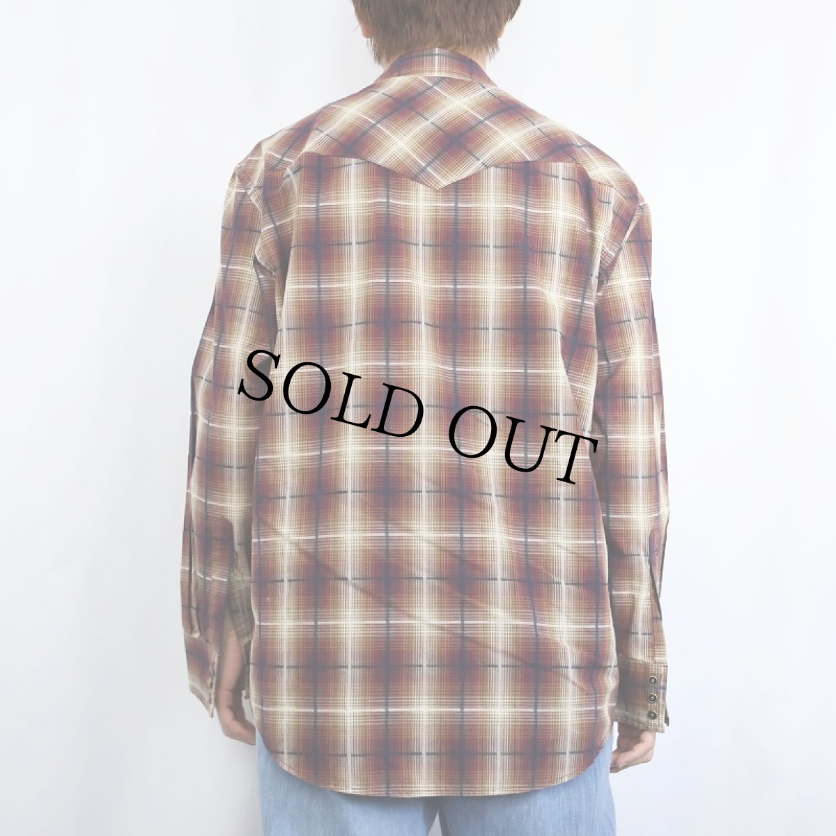 画像3: PENDLETON オンブレーチェック柄 コットン×ポリエステル ウエスタンシャツ M (3)