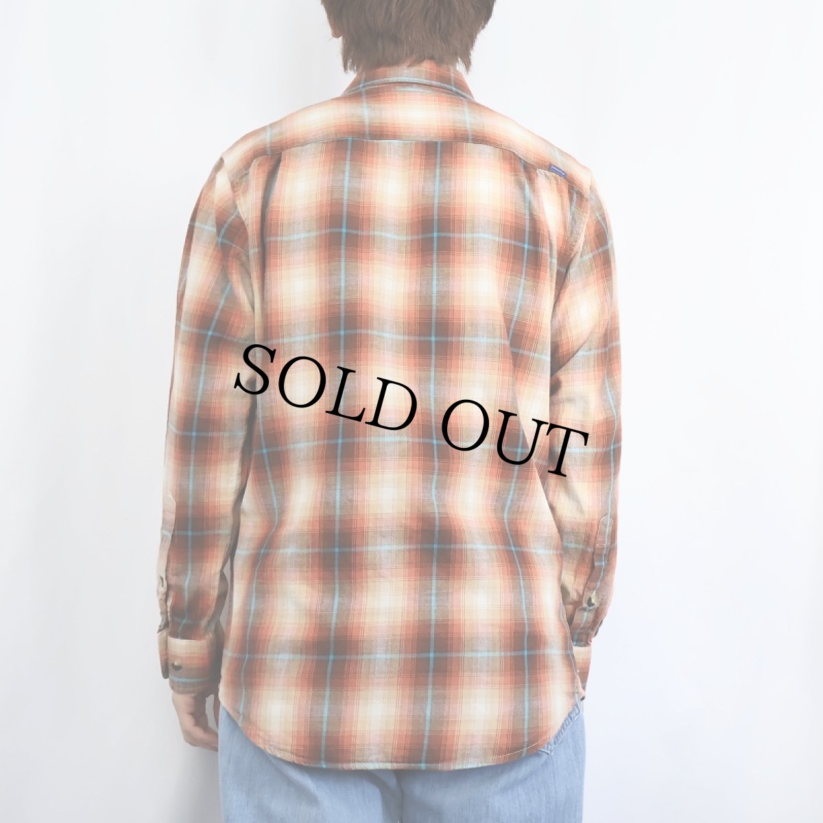 画像3: PENDLETON オンブレーチェック柄 コットン×ウールシャツ M (3)