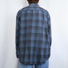 画像3: PENDLETON オンブレーチェック柄 ウールシャツ XL (3)