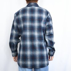 画像3: 70's PENDLETON USA製 オンブレーチェック柄 ウールシャツ M (3)