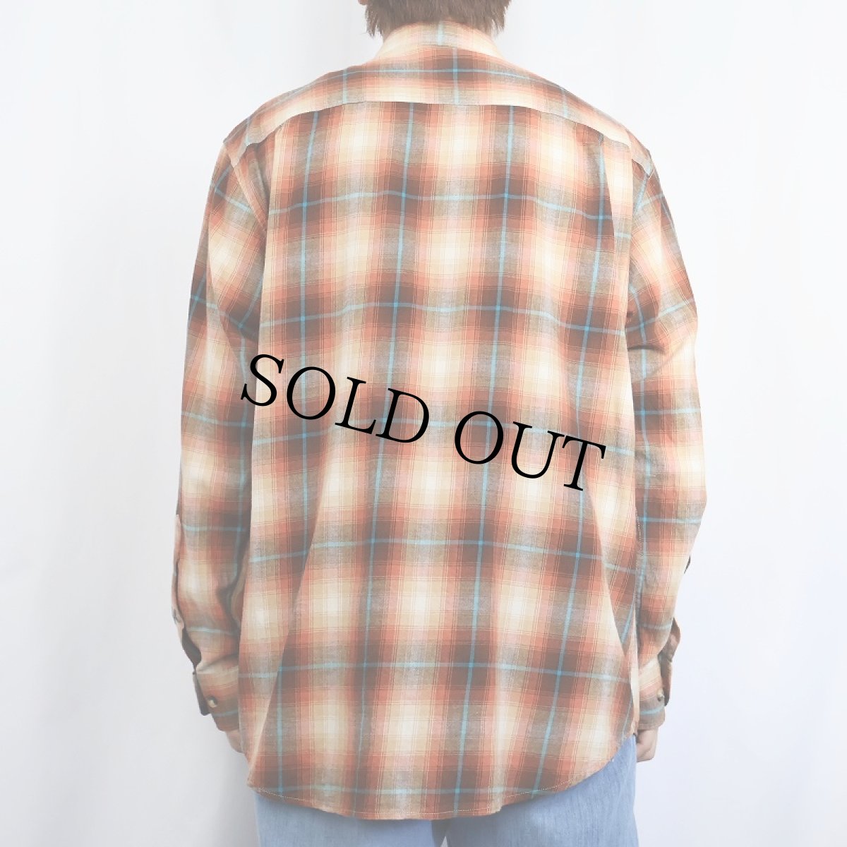 画像3: PENDLETON オンブレーチェック柄 コットン×ウールシャツ L (3)