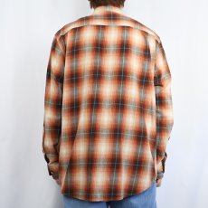 画像3: PENDLETON オンブレーチェック柄 コットン×ウールシャツ L (3)