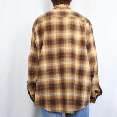 画像3: PENDLETON オンブレーチェック柄 コットンボタンダウンシャツ L (3)