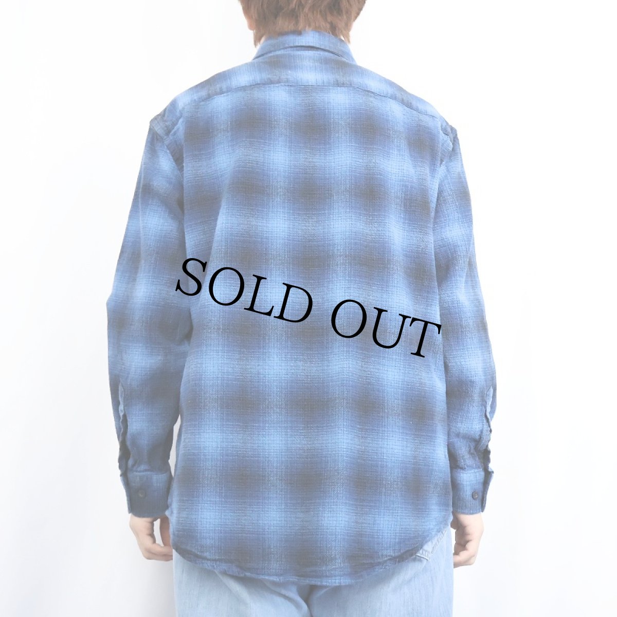 画像3: PENDLETON オンブレーチェック柄 コットンボタンダウンシャツ L (3)