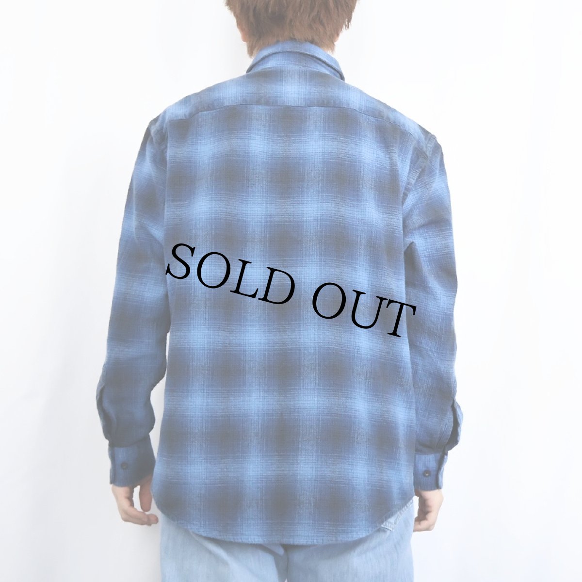 画像3: PENDLETON オンブレーチェック柄 コットンボタンダウンシャツ L (3)