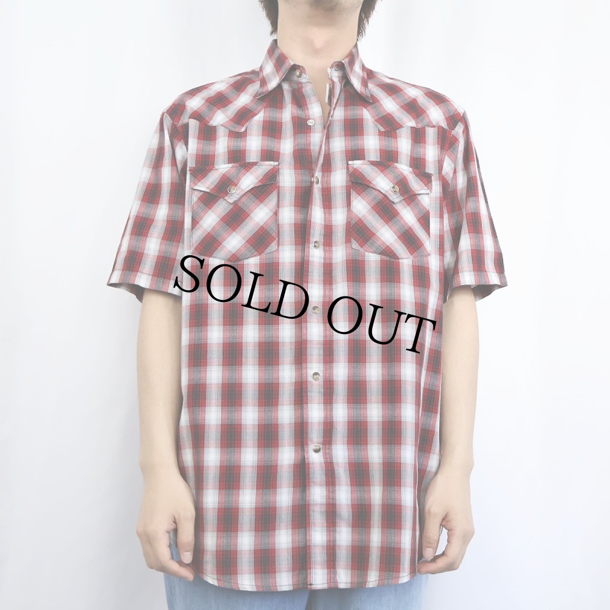 画像2: PENDLETON オンブレーチェック柄 コットン×ポリエステル ウエスタンシャツ M (2)