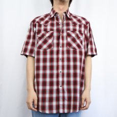 画像2: PENDLETON オンブレーチェック柄 コットン×ポリエステル ウエスタンシャツ M (2)