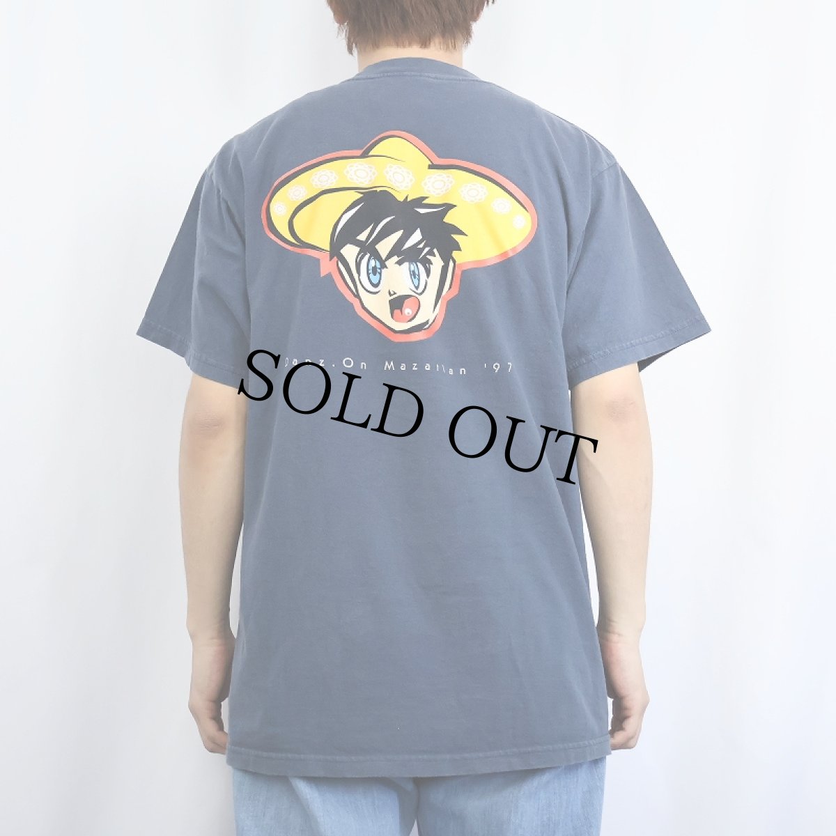画像4: 90's "Danz. On Mazatlan '97" キャラクタープリントTシャツ NAVY L (4)