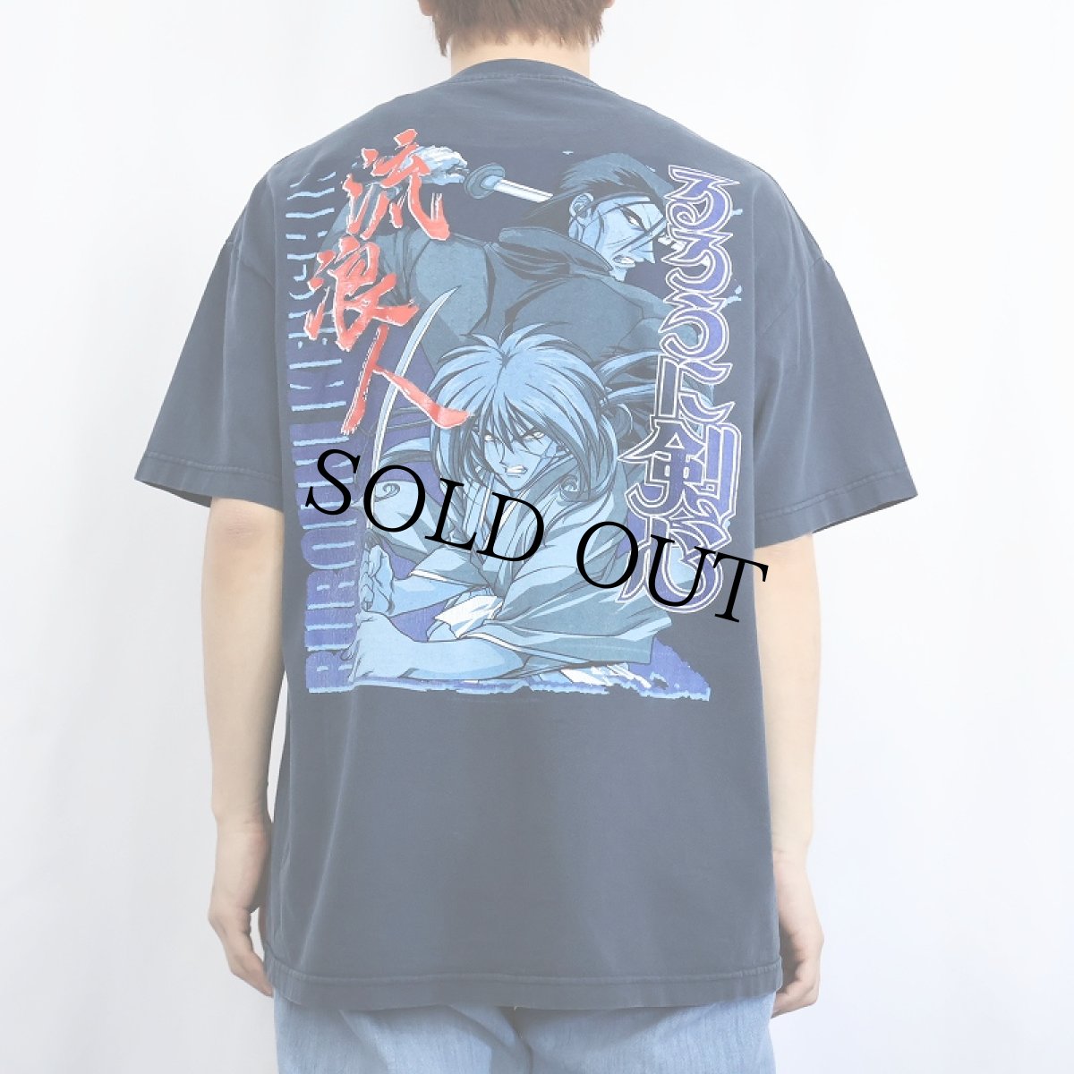 画像4: るろうに剣心 キャラクタープリントTシャツ NAVY XL (4)
