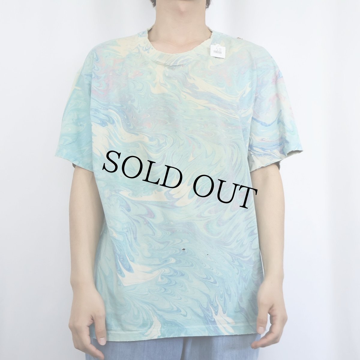 画像2: 90's Hanes USA製 マーブル染め Tシャツ XL (2)