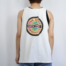 画像4: 90's SEX WAX USA製 ロゴプリントタンクトップ XL (4)