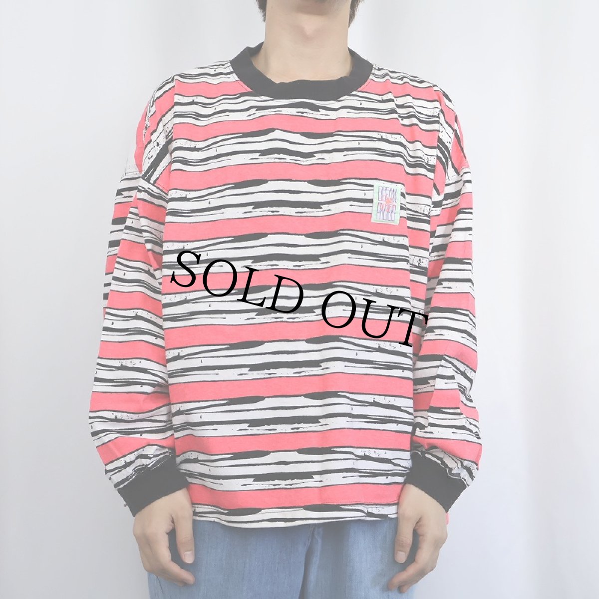 画像2: 90's Ocean Pacific USA製 ボーダー柄 ロンT XL (2)