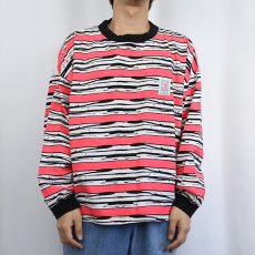 画像2: 90's Ocean Pacific USA製 ボーダー柄 ロンT XL (2)