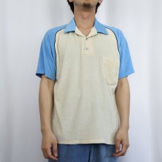 画像2: 70〜80's CAREER CLUB USA製 パイルポロシャツ XL (2)