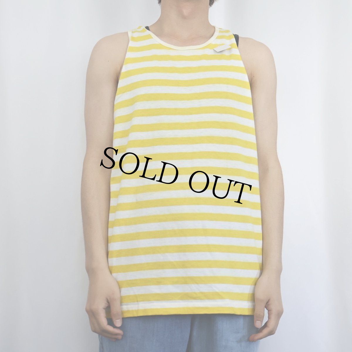 画像2: 〜60's Fethernit ボーダー柄 タンクトップ L (2)