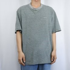 画像2: 90's GRAMICCI USA製 ロゴ刺繍 ボーダー柄Tシャツ L (2)
