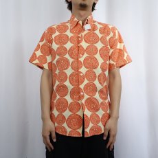 画像2: 60's Sears 総柄 3点留め コットンボタンダウンシャツ M (2)