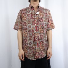 画像3: 60's Casuals 総柄 3点留め ボタンダウンシャツ M (3)