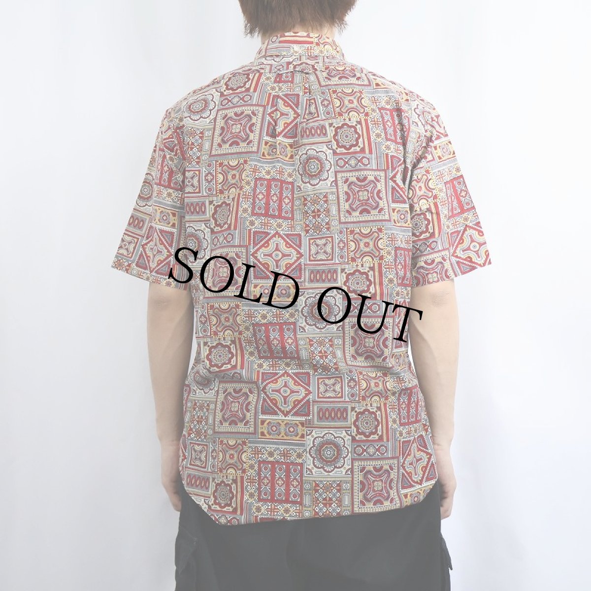 画像2: 60's Casuals 総柄 3点留め ボタンダウンシャツ M (2)