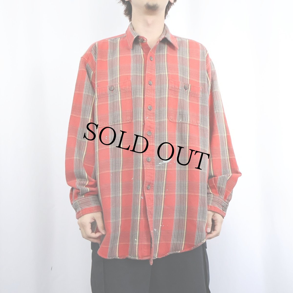 画像2: 90's POLO SPORT Ralph Lauren チェック柄 ヘビーネルシャツ XL (2)