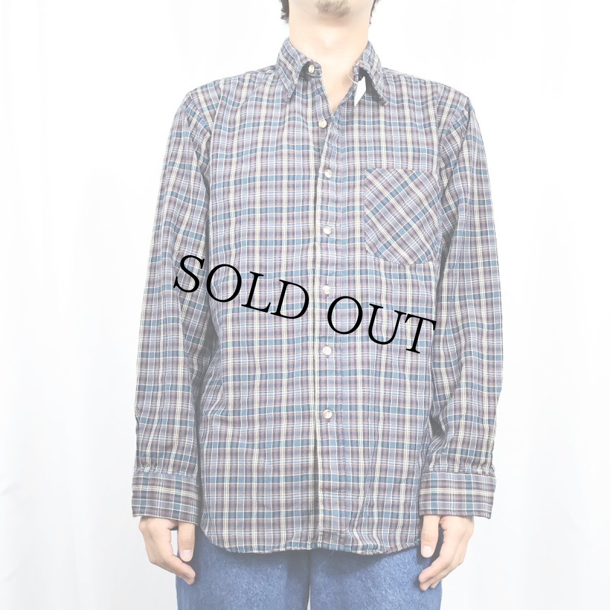 画像2: 70's PENDLETON USA製 チェック柄 ウールシャツ L (2)