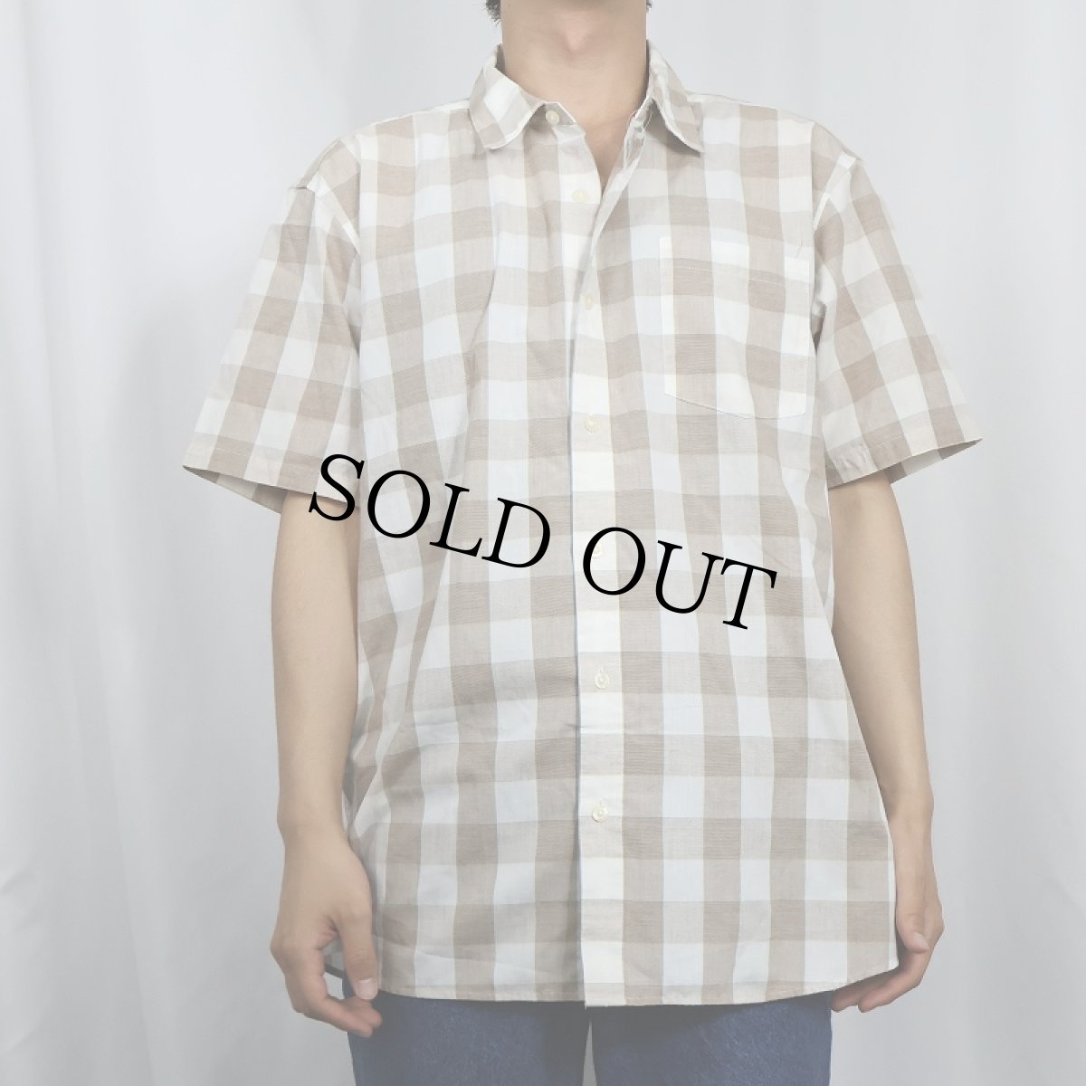 画像2: 2000's Patagonia チェック柄 ポリエステル×コットンシャツ L (2)