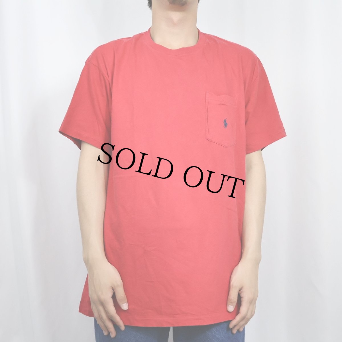 画像2: 90's POLO Ralph Lauren USA製 ロゴ刺繍 ポケットTシャツ M (2)