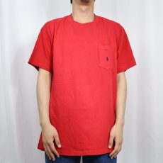 画像2: 90's POLO Ralph Lauren USA製 ロゴ刺繍 ポケットTシャツ M (2)