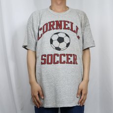画像2: 80〜90's Champion 青刺繍タグ 後期 USA製 "CORNELL SOCCER" プリントTシャツ XXL (2)